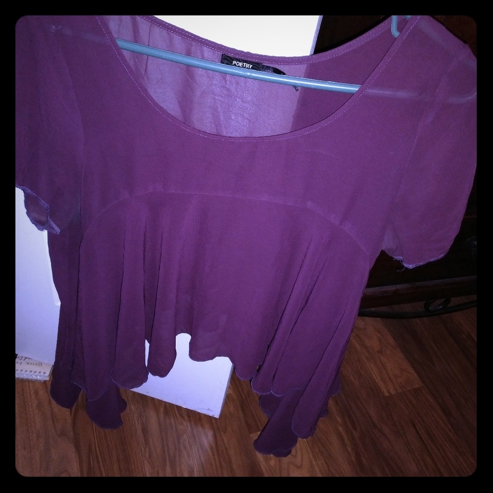 See through poetry purple quarter shirt
